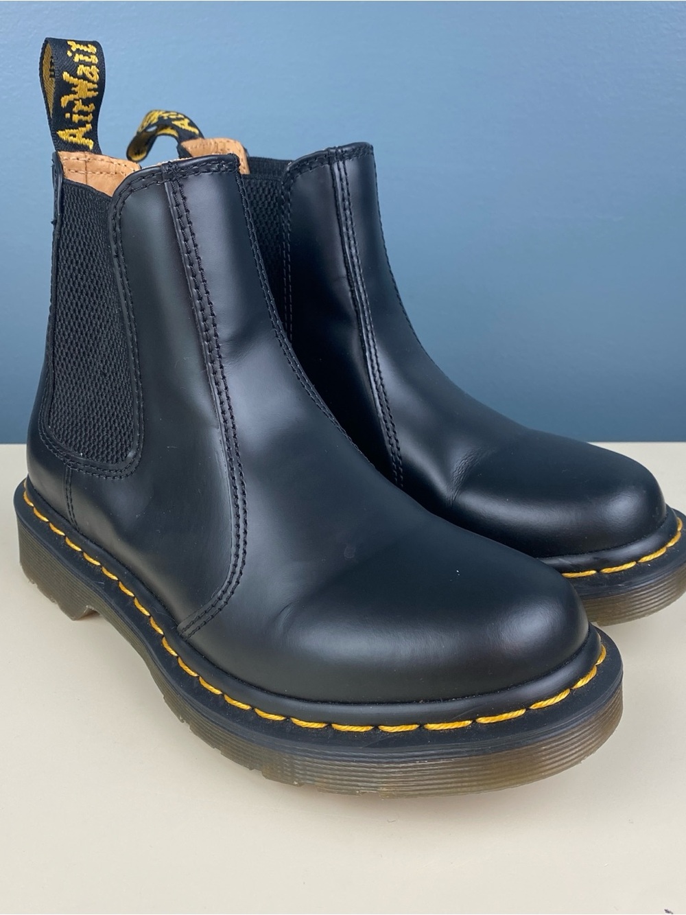 Dr. Martens 2976 Black Smooth Leather Chelsea Boots Womens US 5 UK 3 EU 36